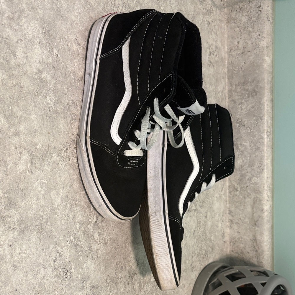 Vans Black and White High-Top Sneakers